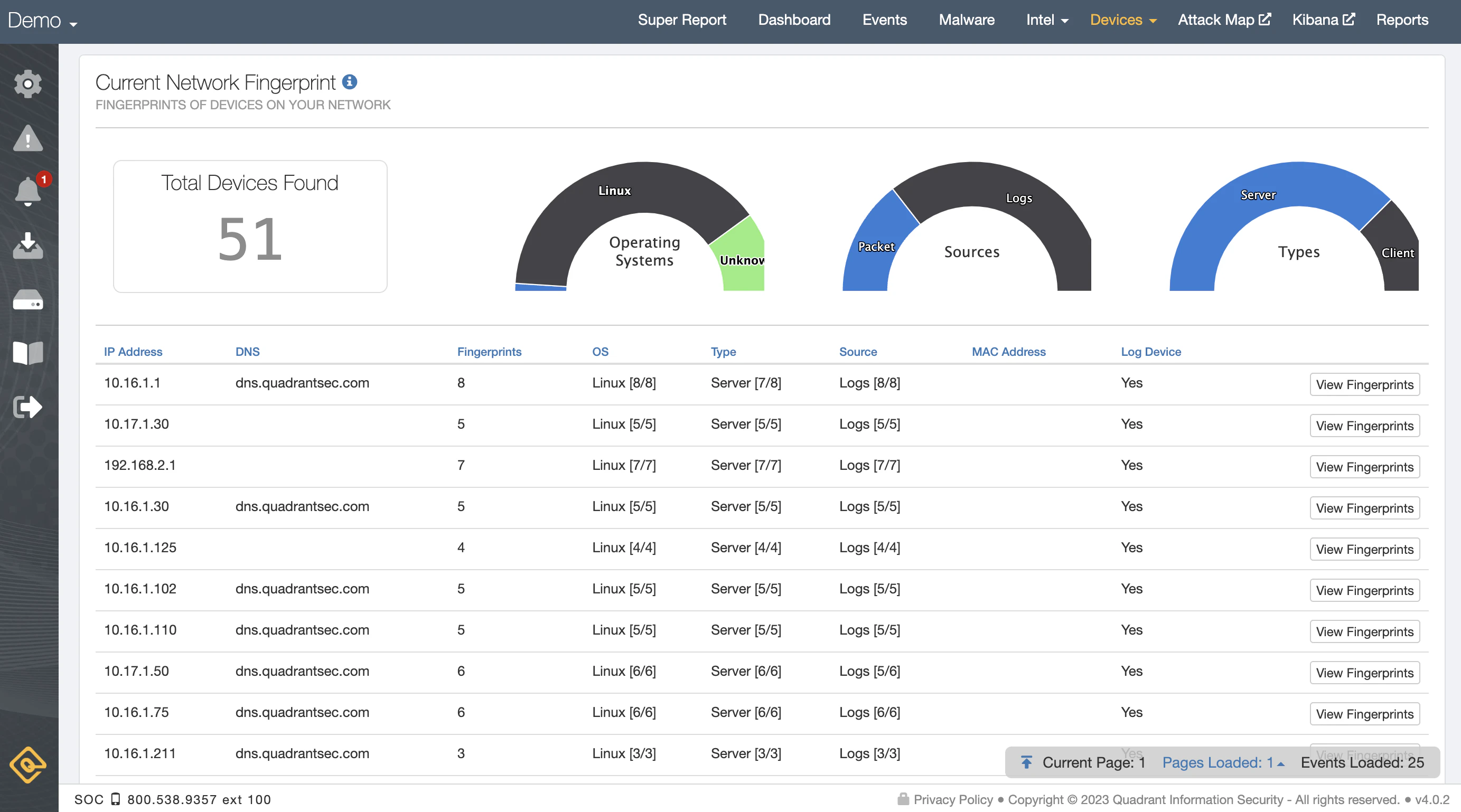 screenshot of Quadrant XDR
